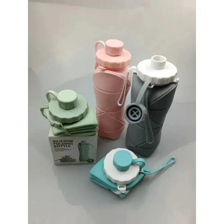Foldable Silicone Water Bottle  Leakproof & Travel Friendly