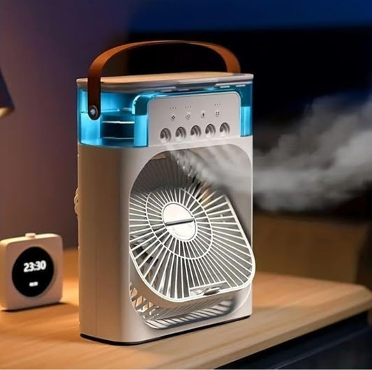 ZayloMart Portable Air Cooler Fan with Water Tank and USB Charging Mini Air Conditioner for Personal Cooling, Humidifier, and Air Purifier, Perfect for Home, Office, or Outdoor Use