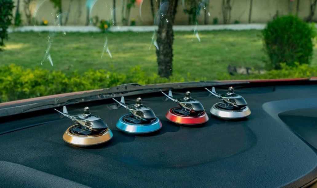 ZAYLOMART Car Accessories Interior Solar Car Perfumes And Fresheners For Dashboard | Solar Helicopter Car Air Freshener*(With Perfume)*