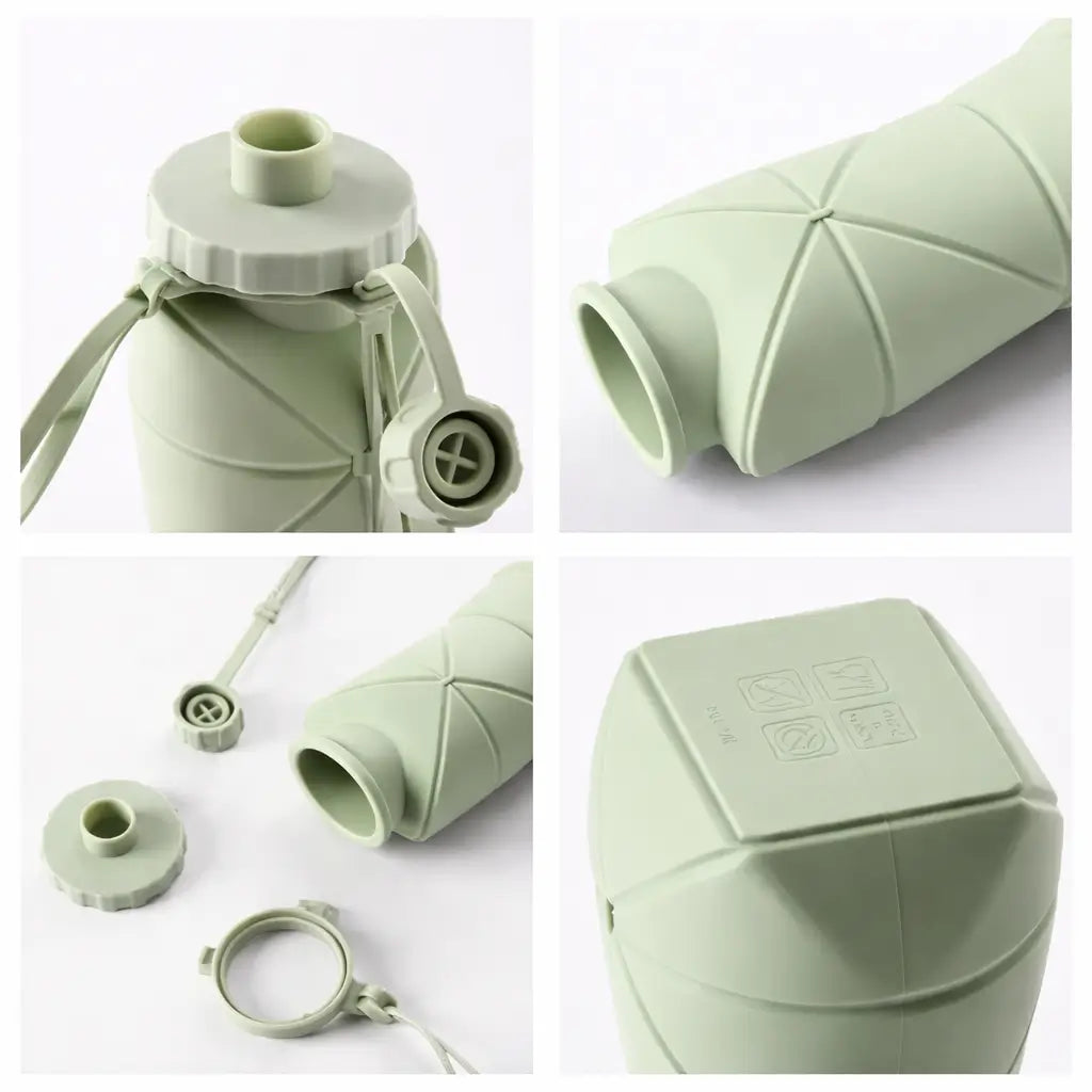 Foldable Silicone Water Bottle  Leakproof & Travel Friendly