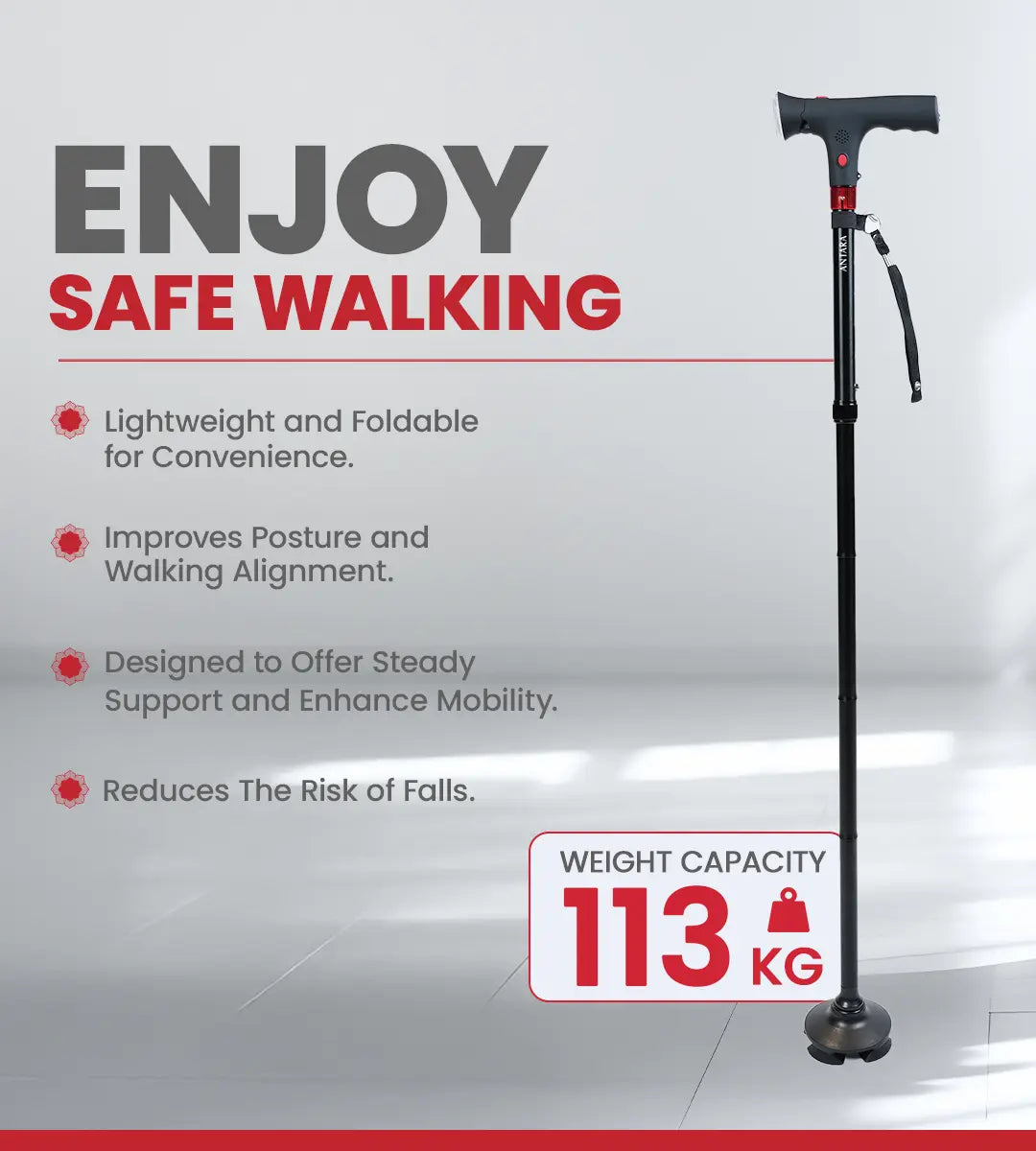 Pivot Walking Stick with Led Light